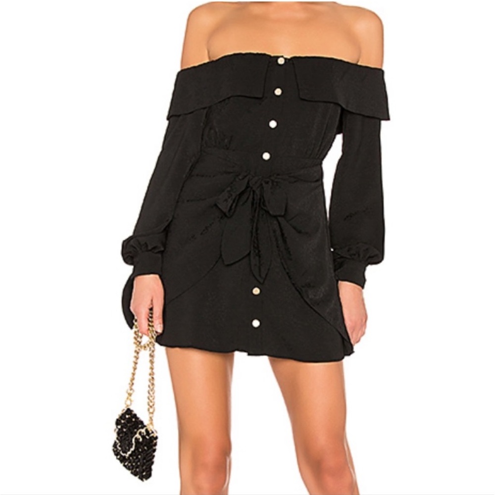 HOUSE OF‎ HARLOW 1960 X REVOLVE BLACK LONG SLEEVE DRESS - NWT -Small